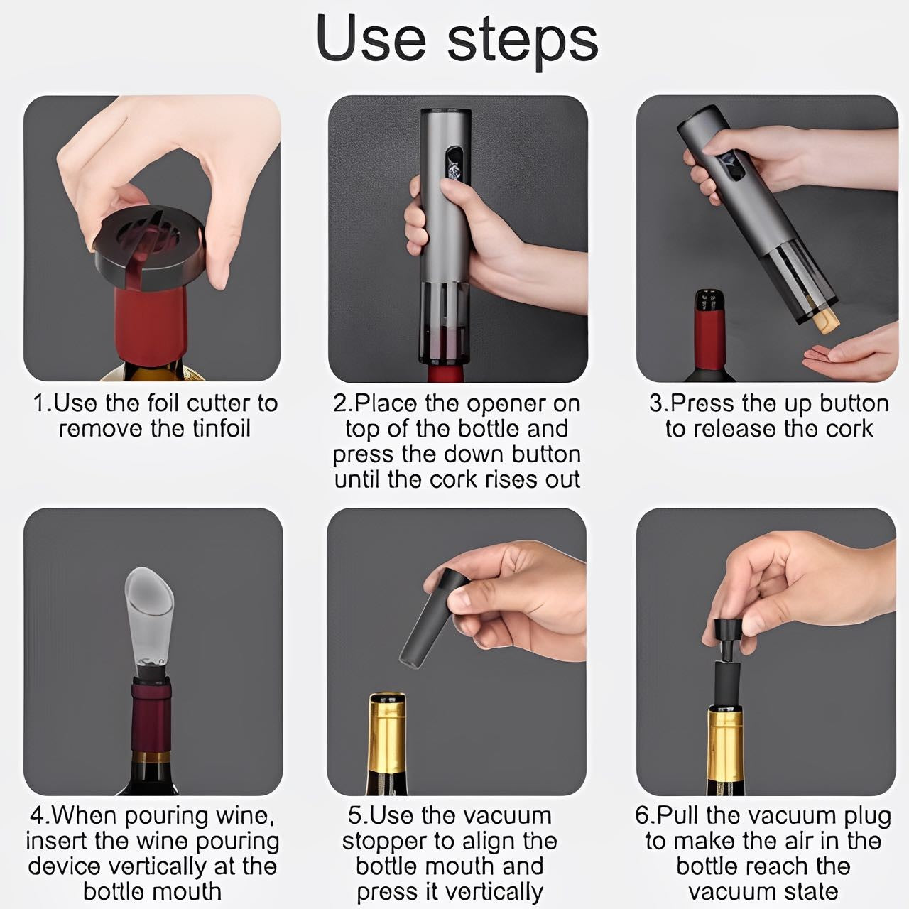 Abridor Elétrico De Vinho Garrafa - Saca Rolha Automático