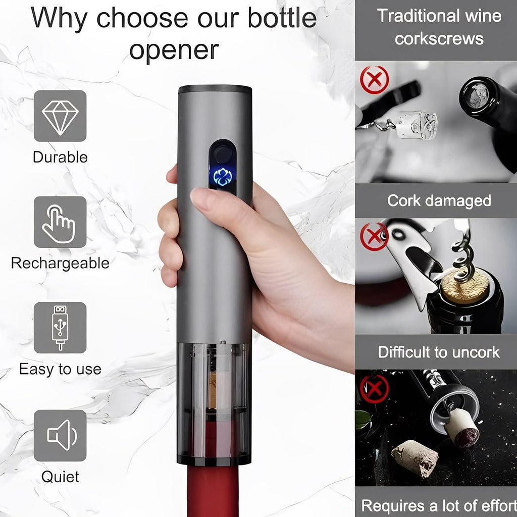 Abridor Elétrico De Vinho Garrafa - Saca Rolha Automático