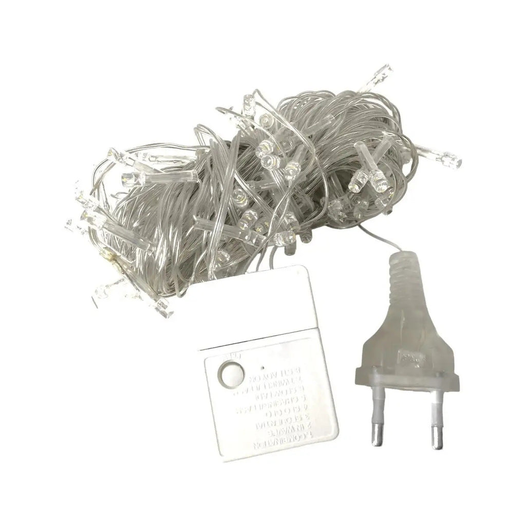 10 Pisca Pisca 100 LEDs 8 Funções Fio Transparente 10m