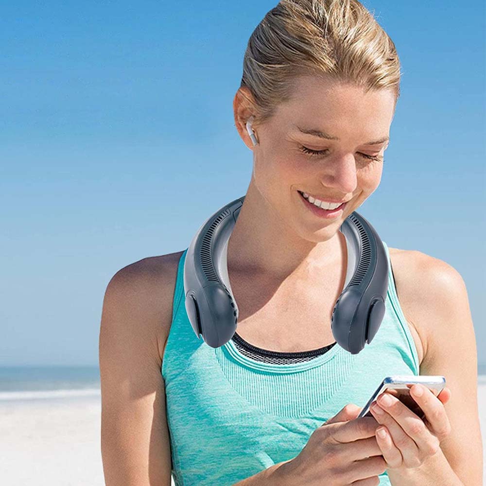 Ventilador de Pescoço Ombro Sem Lâmina Portátil Recarregável Mãos Livres (Ref. 8