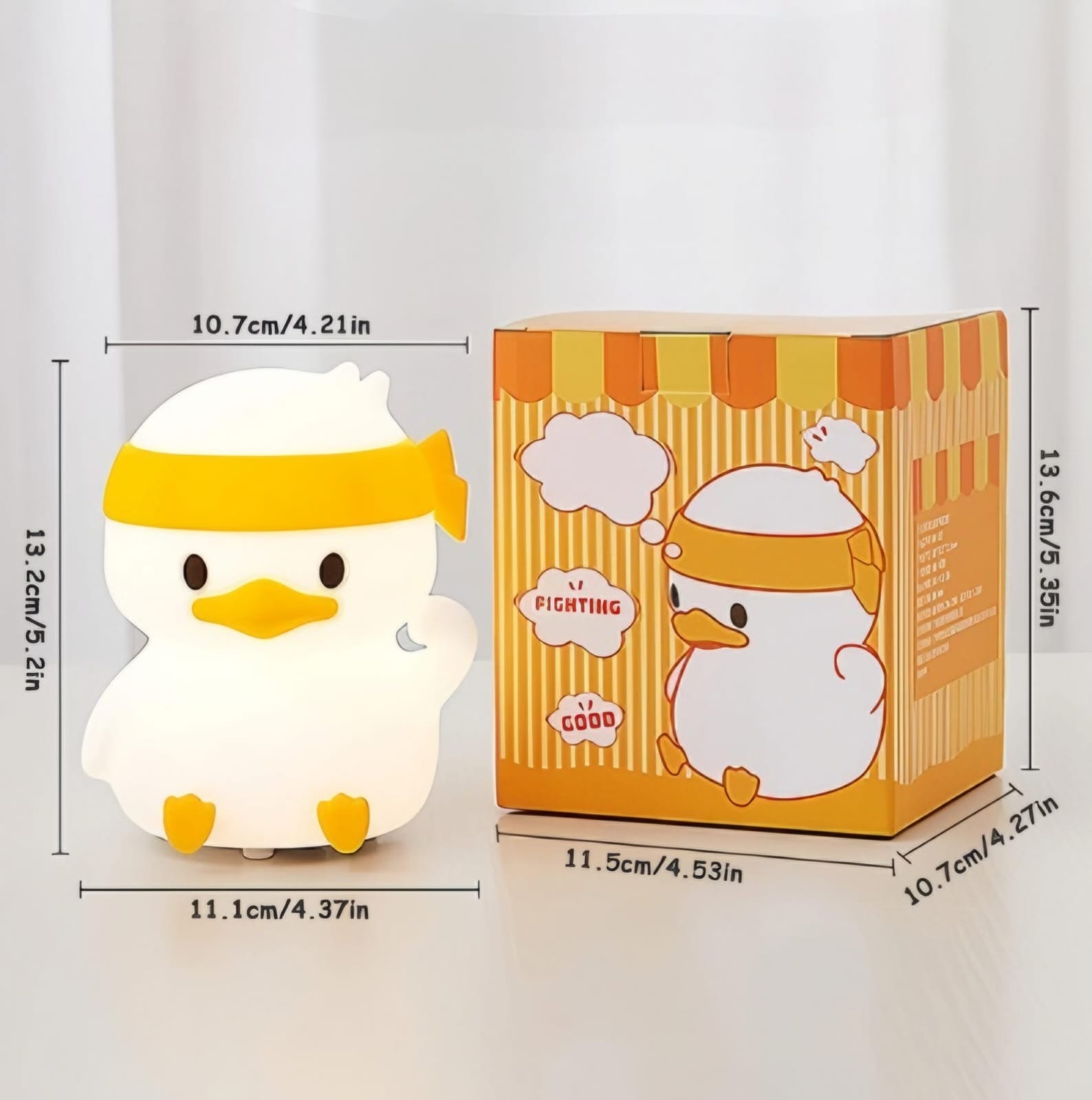 Luminária Infantil Abajur Siliconado Patinho 7 Cores LE-5854